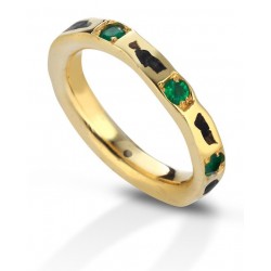 Aeolian ring wide emeralds