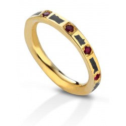 Aeolian ring wide rubies
